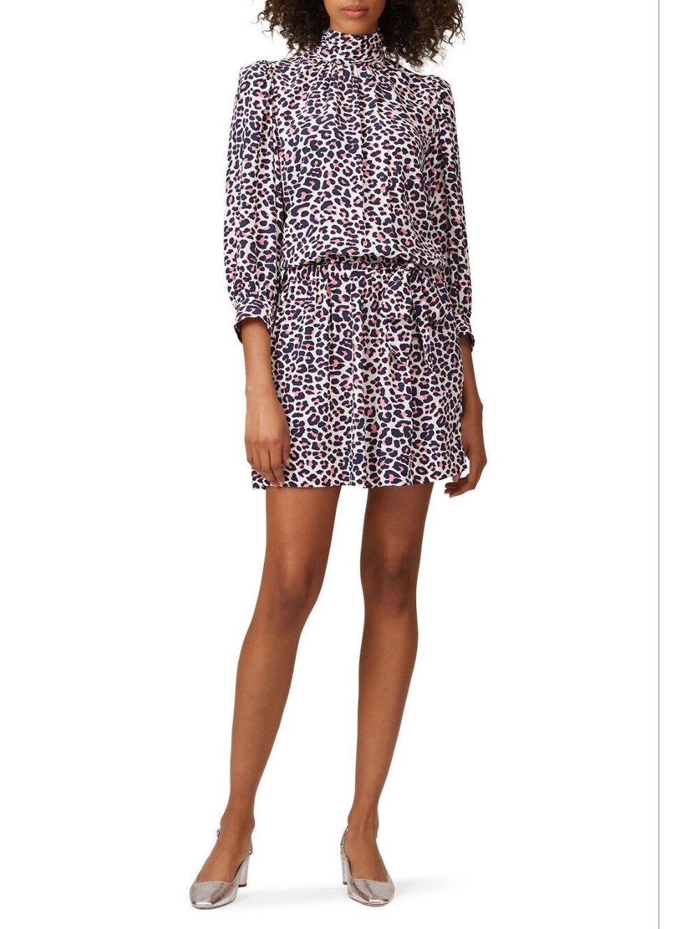 Zadig & Voltaire Mini Dress Rivali Print Leopard Long Sleeve size Small